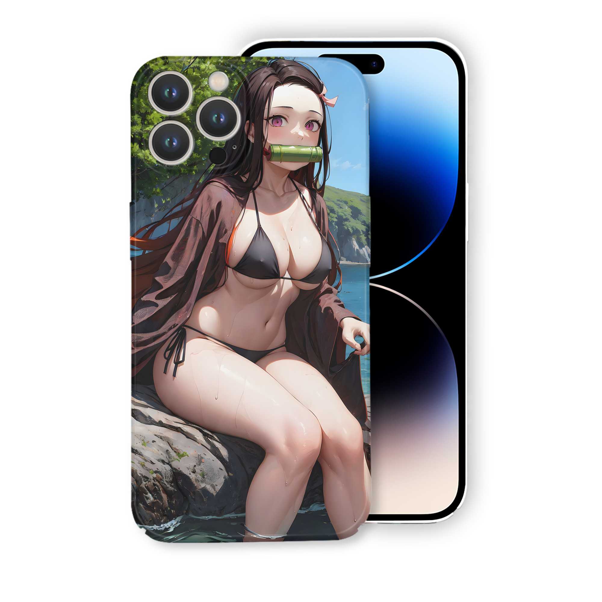 （画像用） 鬼滅の刃（きめつのやいば）竈門 禰󠄀豆子／かまど ねずこ Kamado Nezuko 【iPhone 14シリーズ対応】ハードケース